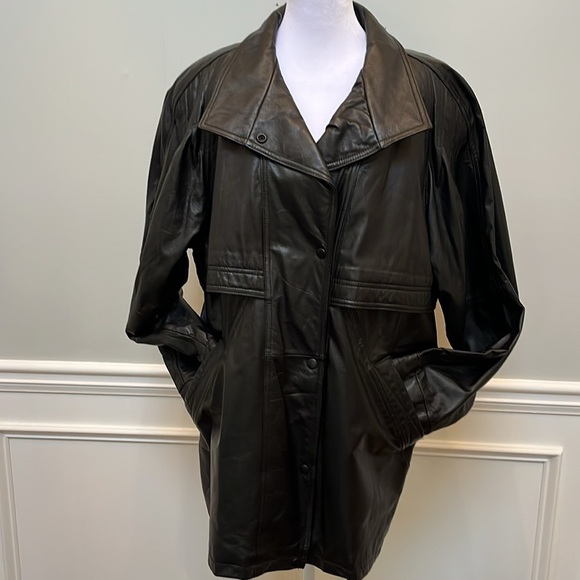 VTG Wilsons Black Leather Jacket M - Picture 6 of 6